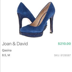 Joan and David Blue Suede high heel